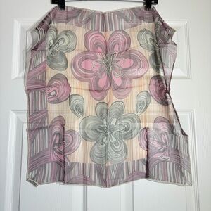Vintage Retro Flower Scarf Burmel made in Japan